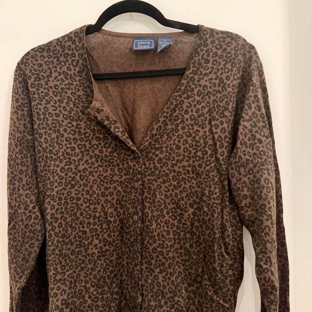 Laura Scott | Leopard‎ Print Cardigan | Y2K Indie Sleaze